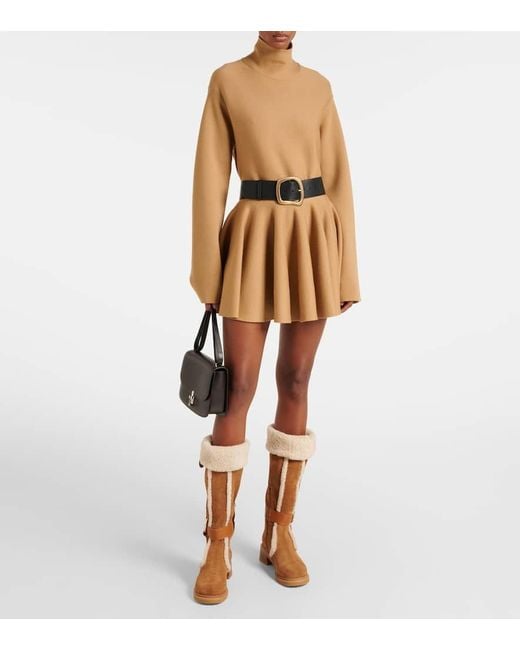 See By Chloé Brown New Ring Suede And Shearling Knee-High Boots