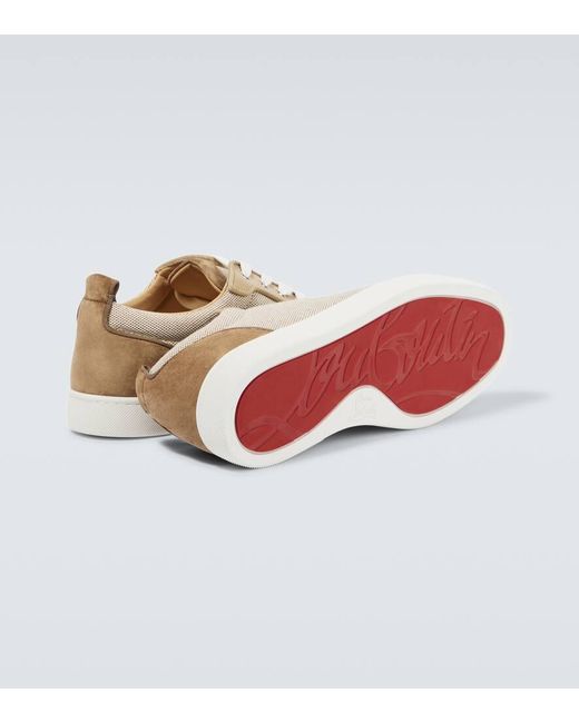 Christian Louboutin Sneakers Louis Junior Mit Veloursleder in Brown für Herren
