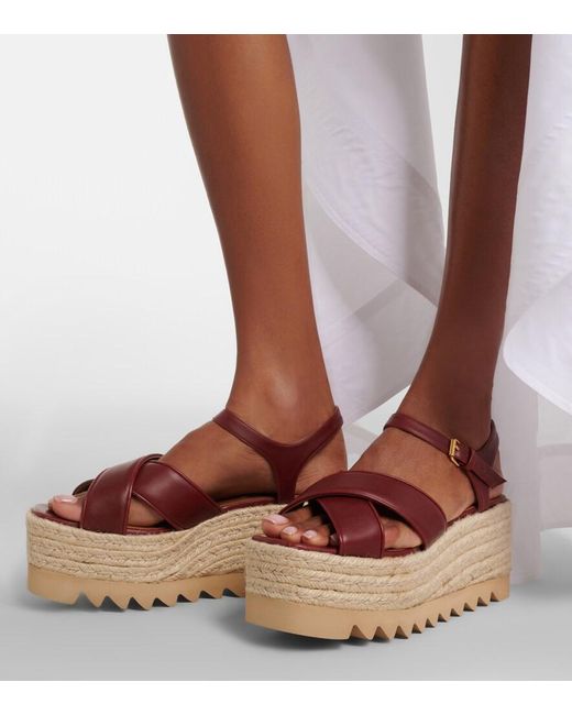 Stella McCartney Brown Elyse Platform Sandals