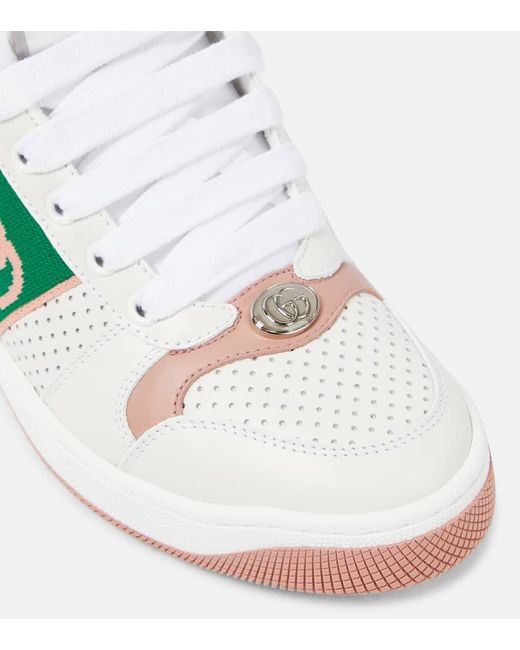 Gucci White Sneakers Screener Interlocking G aus Leder
