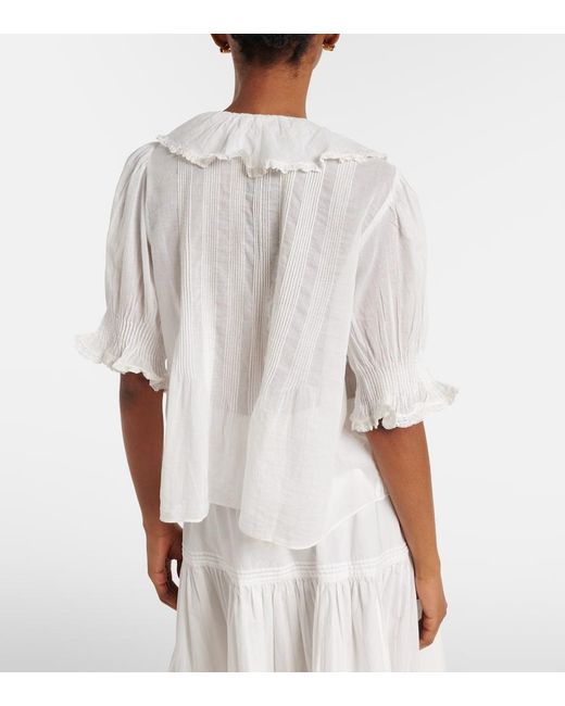 Doen White Henri Cotton Voile Top