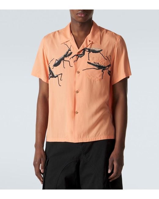 J.W. Anderson Orange Printed Bowling Shirt for men