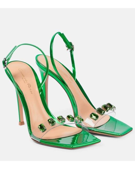 Sandalias Ribbon Candy 105 De Piel Gianvito Rossi de color Green