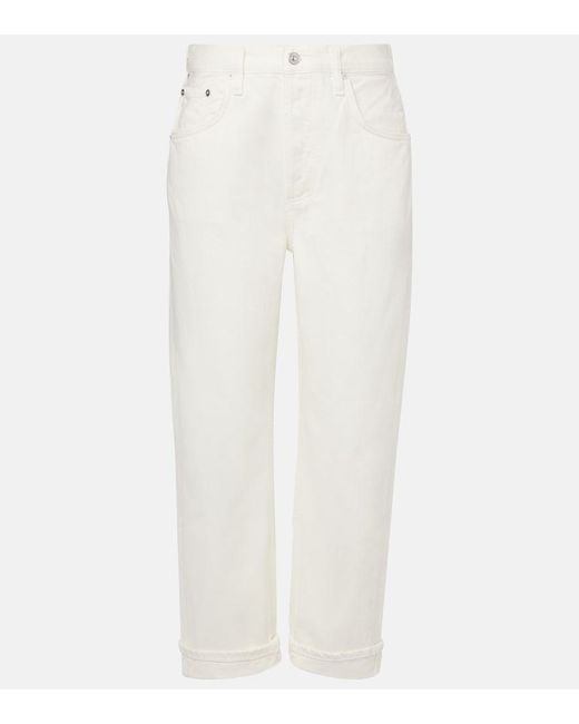 Citizens of Humanity White Dahlia Low-Rise Wide-Leg Jeans