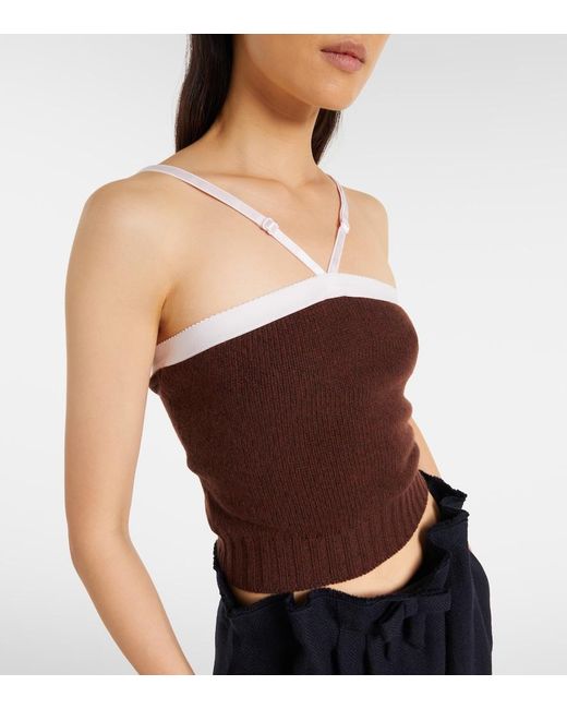 Prada Purple Wool And Cashmere Top