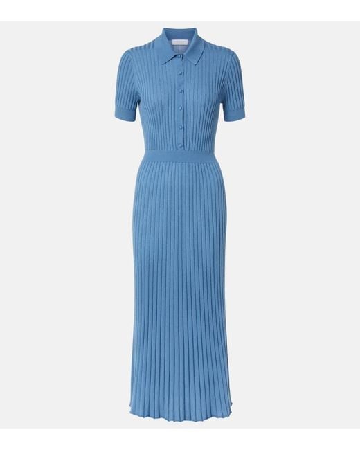 Gabriela Hearst Blue Amor Silk And Cashmere Maxi Dress