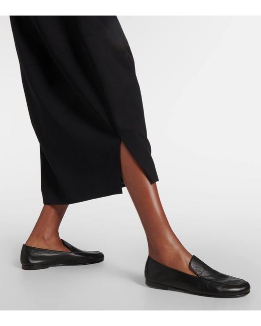 FFORME Black Skye Cotton And Wool Midi Skirt