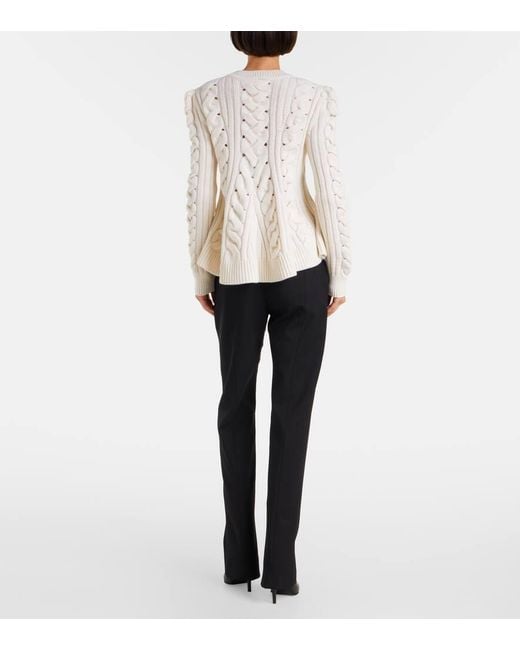 Alexander McQueen Natural Pullover Aus Wolle Und Kaschmir