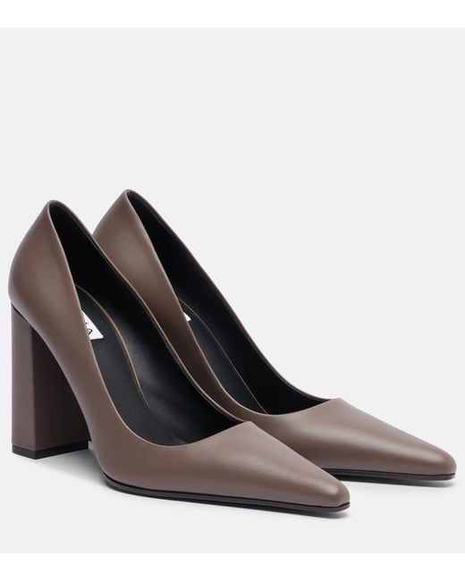 Alaïa Brown Pointy 90 Leather Pumps