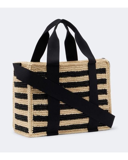 Eres Black Voyageur Mini Raffia Top-Handle Bag