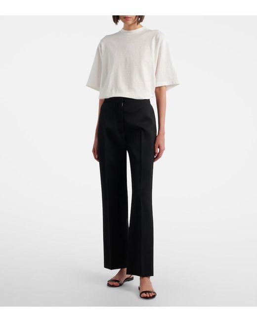 The Row Blue Trino Wool Straight Pants