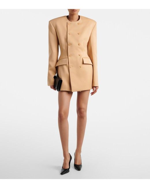 Wardrobe NYC Natural Rhw Double-Breasted Minidress