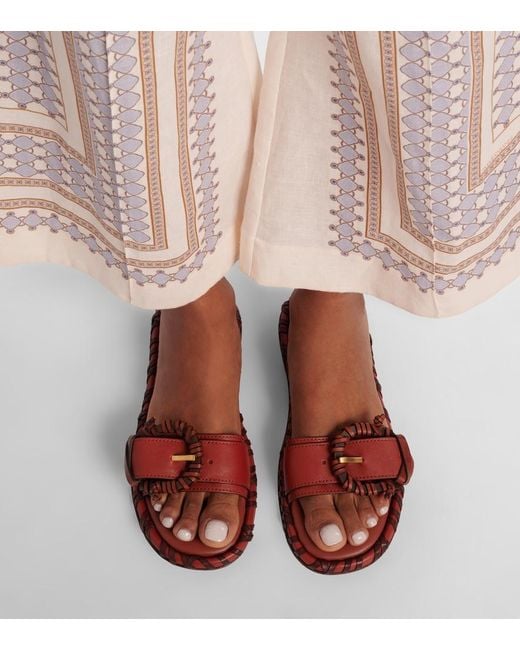Zimmermann Red Alchemy Leather Slides