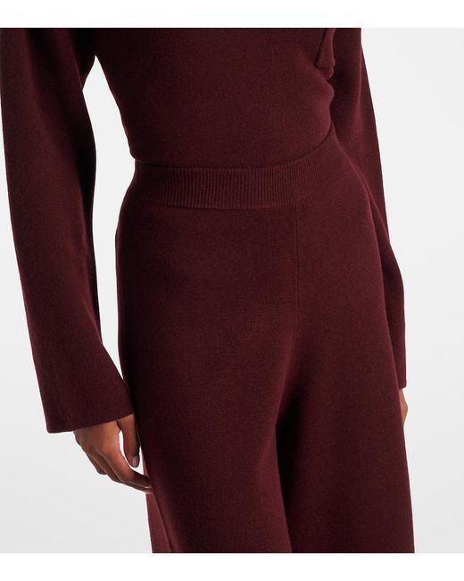Max Mara Red Judy Wool And Cashmere Wide-Leg Pants