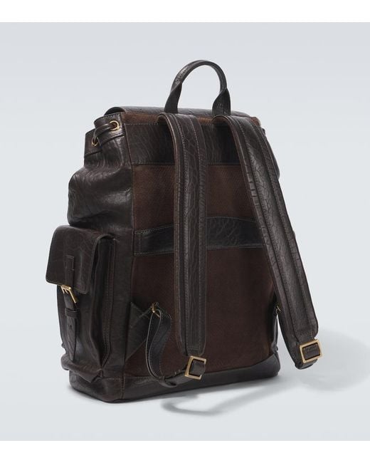 Brunello Cucinelli Rucksack Aus Leder in Black für Herren