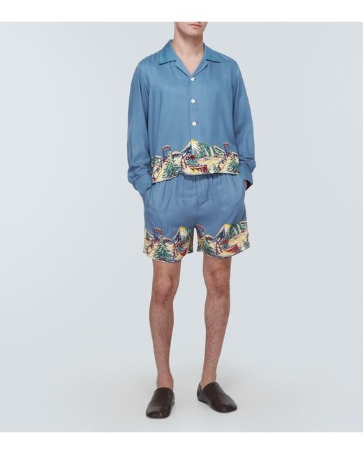 Bode Blue Ski Lift Shorts for men