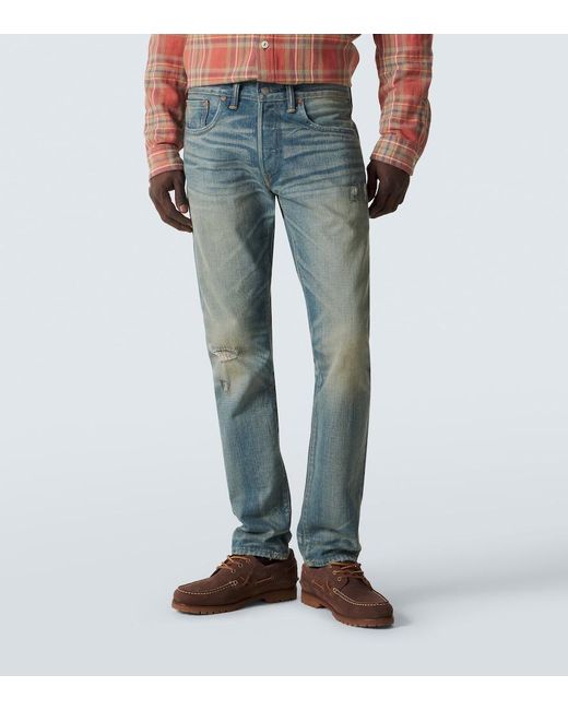 RRL Blue Slim Jeans for men