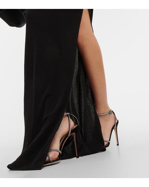 Alex Perry Black Asymmetric Jersey Maxi Dress