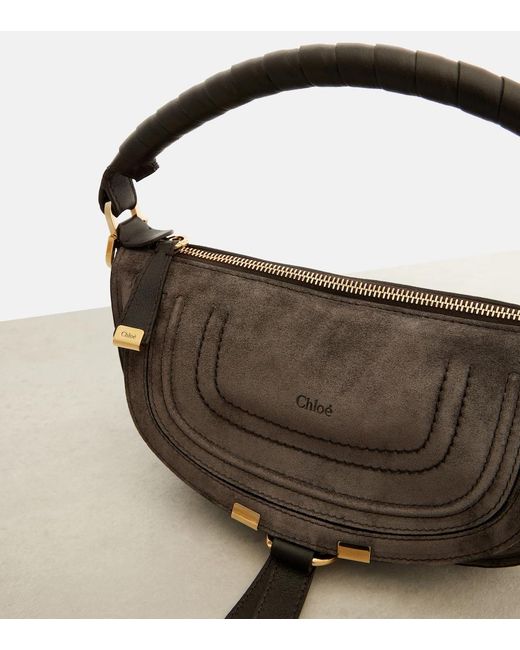 Chloé Brown Marcie Mini Suede Shoulder Bag