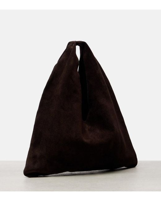 The Row Black Tote Bag Bindle Small Aus Veloursleder