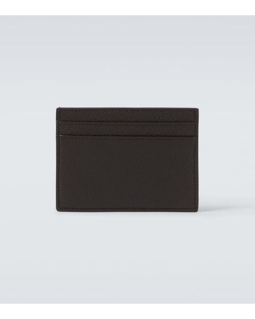 Saint Laurent Black Cassandre Leather Card Holder for men