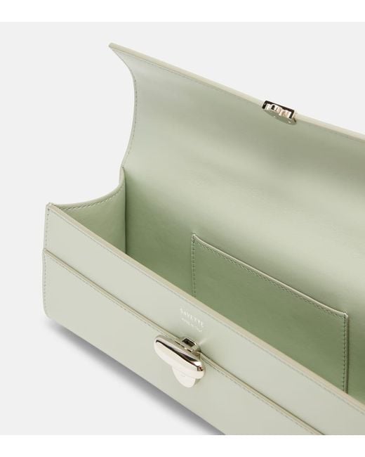 SAVETTE Green Tote Bag Slim Symmetry Aus Leder
