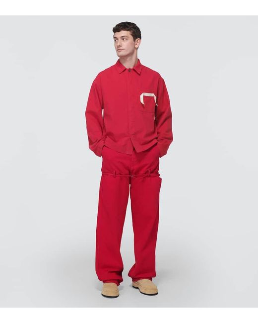 Jeans A Gamba Larga Le De Nimes di Jacquemus in Red da Uomo