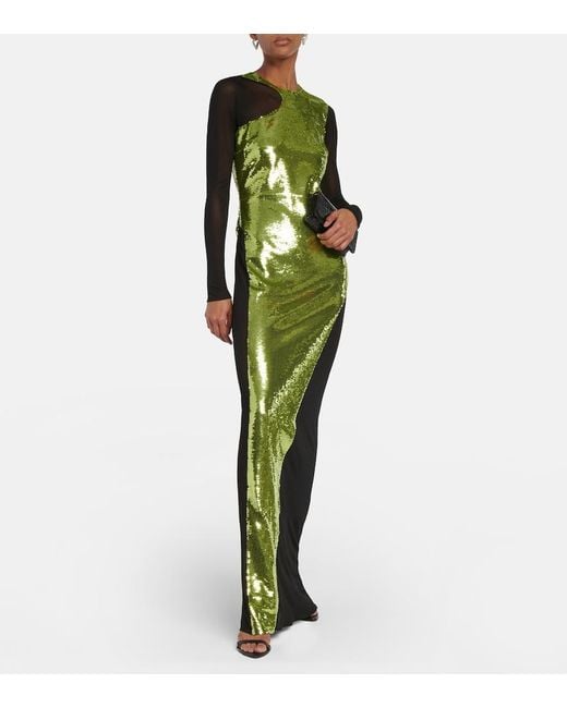 Tom Ford Green Crew Neck Long Sleeves Long Dresses