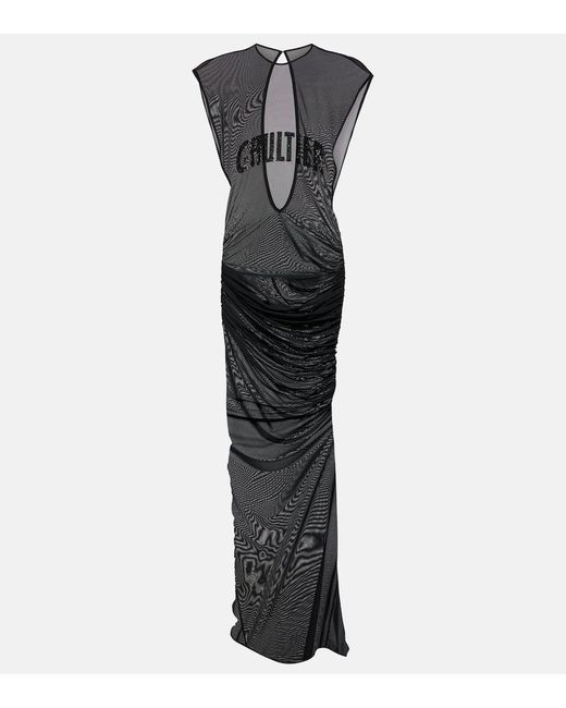 Abito lungo in mesh di Jean Paul Gaultier in Black
