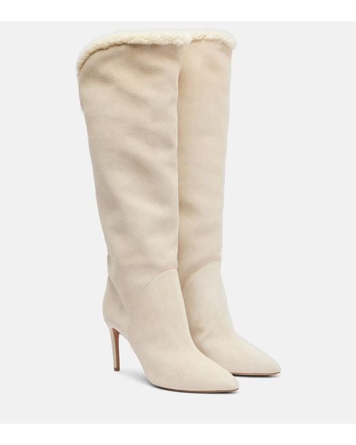 Paris Texas Natural Gaia 85 Suede Knee-High Boots
