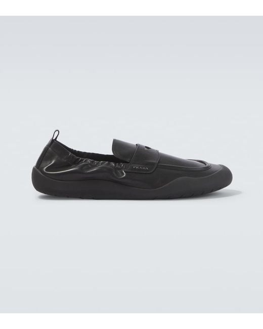 Prada Black Leather Loafers for men
