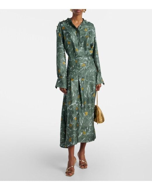 Altuzarra Green Felicia Studded Silk Maxi Dress