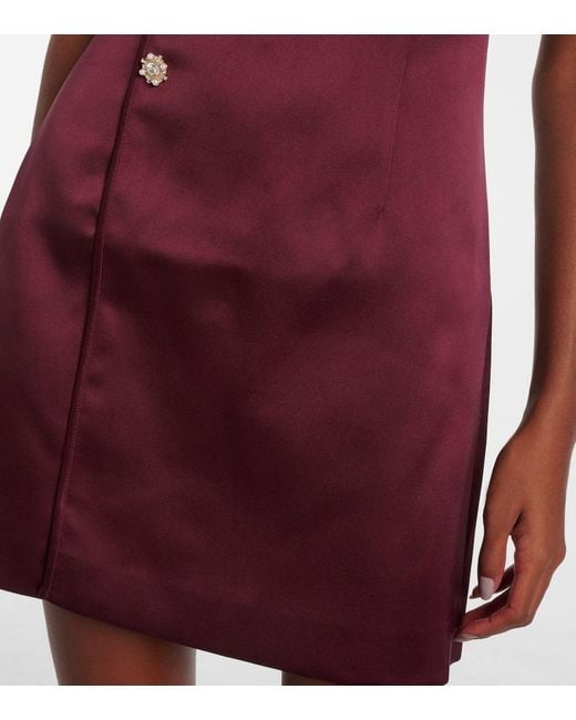 Self-Portrait Purple Satin Minidress