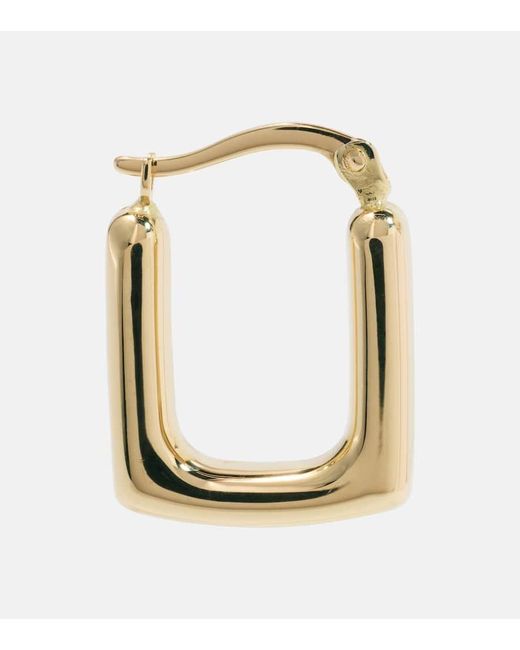 STONE AND STRAND Metallic Squared Off 14kt Gold Hoop Earrings