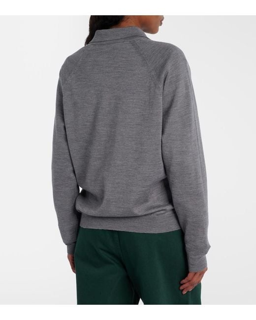 Miu Miu Gray Virgin Wool Polo Sweater
