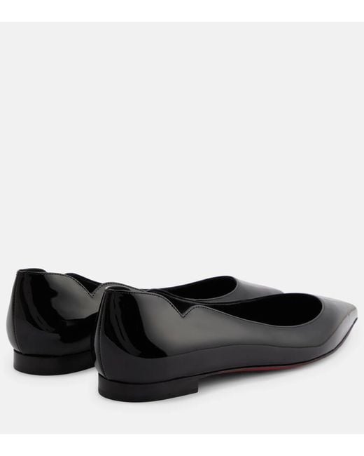 Christian Louboutin Black Hot Chickita Patent Flat