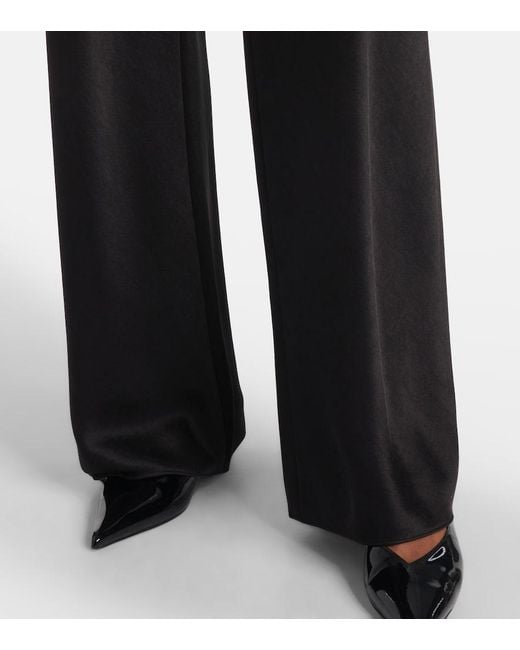 Vince Black High-Rise Satin Straight Pants