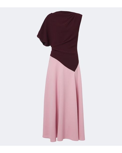 Roksanda Purple Oryn Draped Asymmetric Crepe Midi Dress