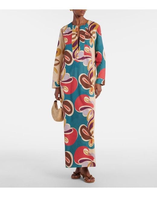 Adriana Degreas White Printed Cotton-Blend Kaftan
