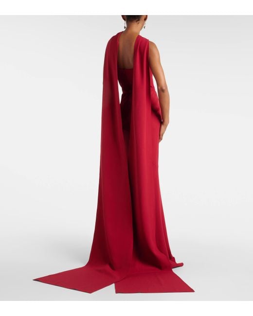 Robe longue Lilien en crepe Safiyaa en coloris Red