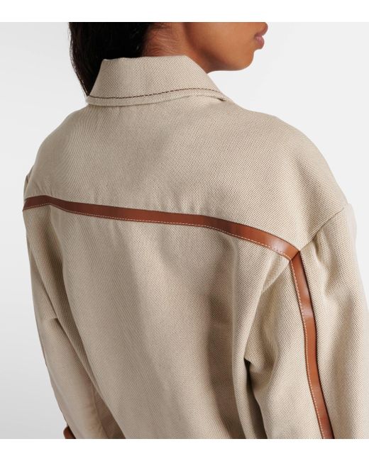 Miu Miu Natural Leather-trimmed Jacquard Canvas Jacket