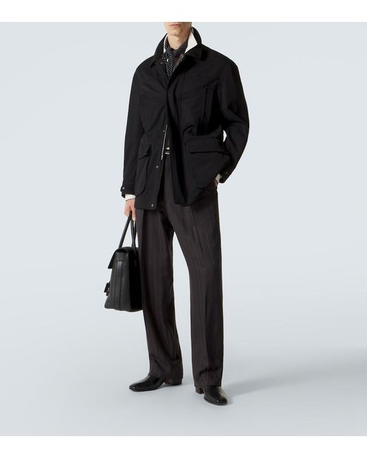Tom Ford Black Cotton And Silk Twill Field Jacket for men