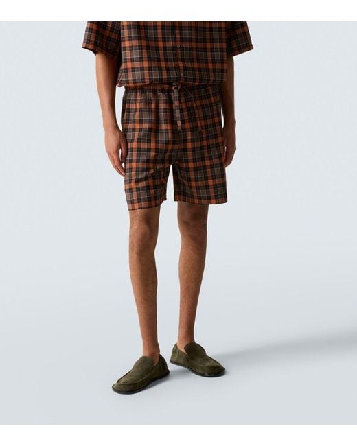 Loewe Brown Checked Bermuda Shorts for men