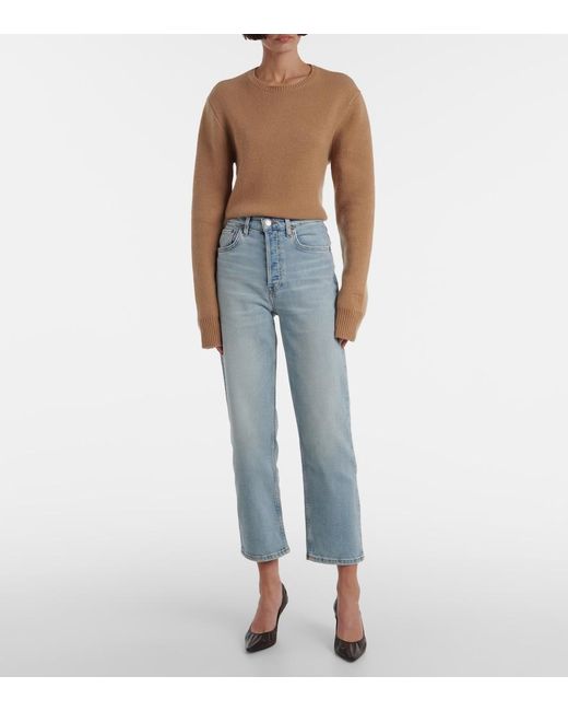 Re/done Blue 70S Stove Pipe High-Rise Straight Jeans