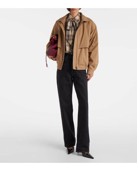 Jeans A Gamba Larga A Vita Alta di Saint Laurent in Blue