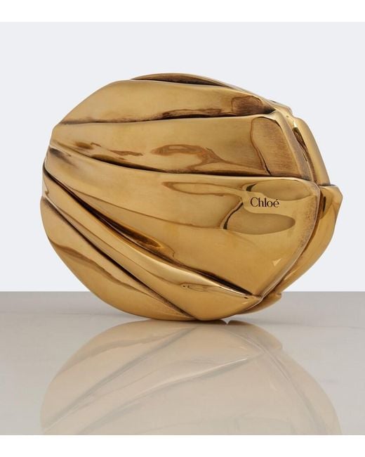 Chloé Metallic Plisse Mini Copper And Brass Shoulder Bag