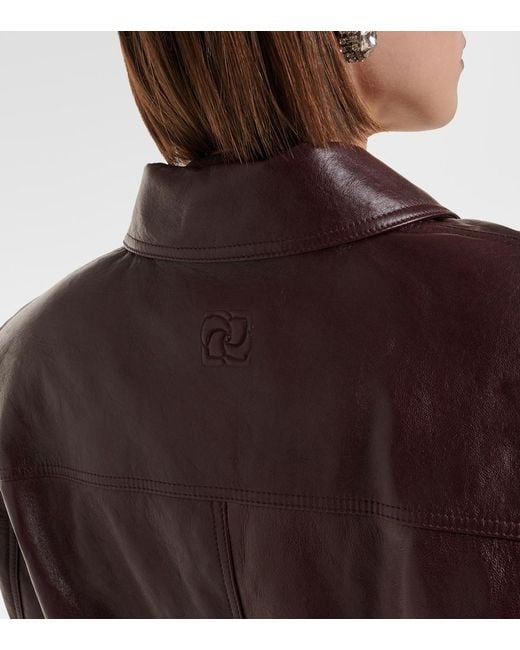 Magda Butrym Brown Oversized Leather Jacket