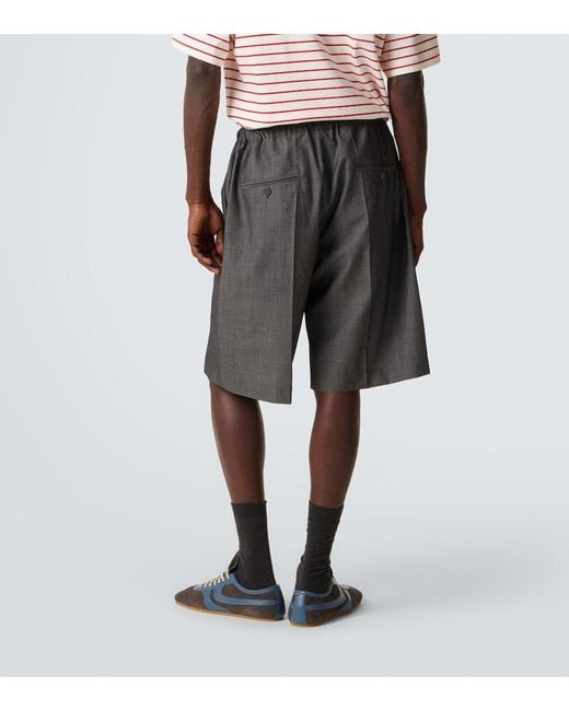 Plan C Gray Wool Shorts for men