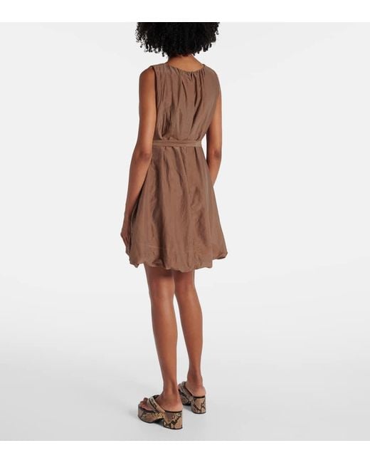 Velvet Brown Minikleid Margot Aus Baumwolle Und Seide