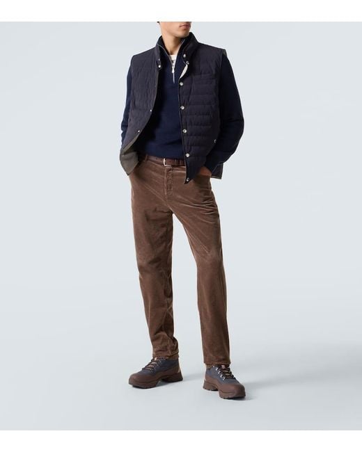 Brunello Cucinelli Schnuerstiefel Mit Leder in Blue für Herren